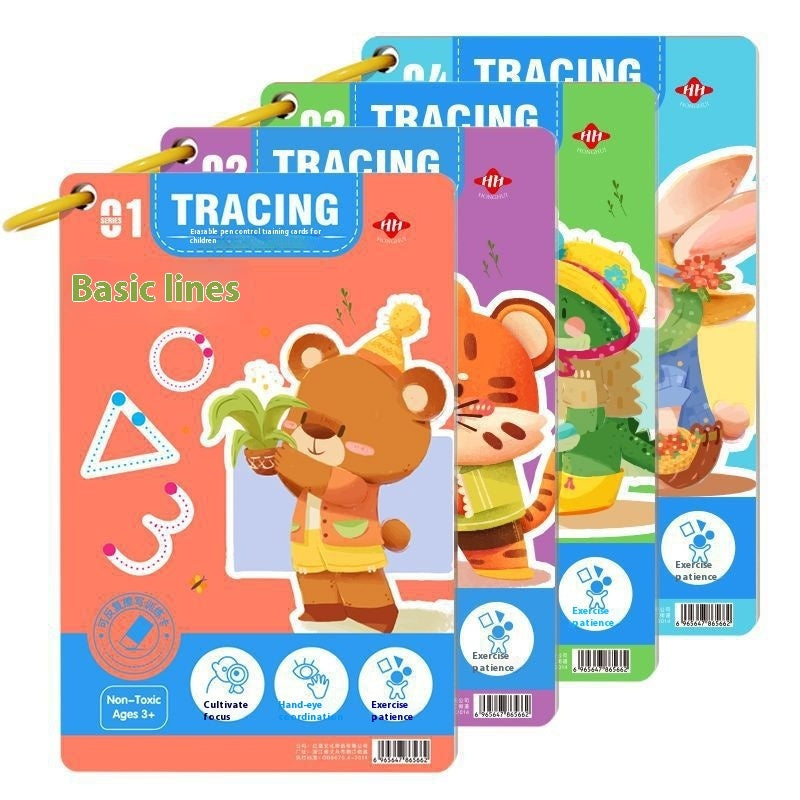Children's Pen Control Training Copybook Stroke Drawing Point Line Picture Book Potential Development Cards 58e778cf af34 449