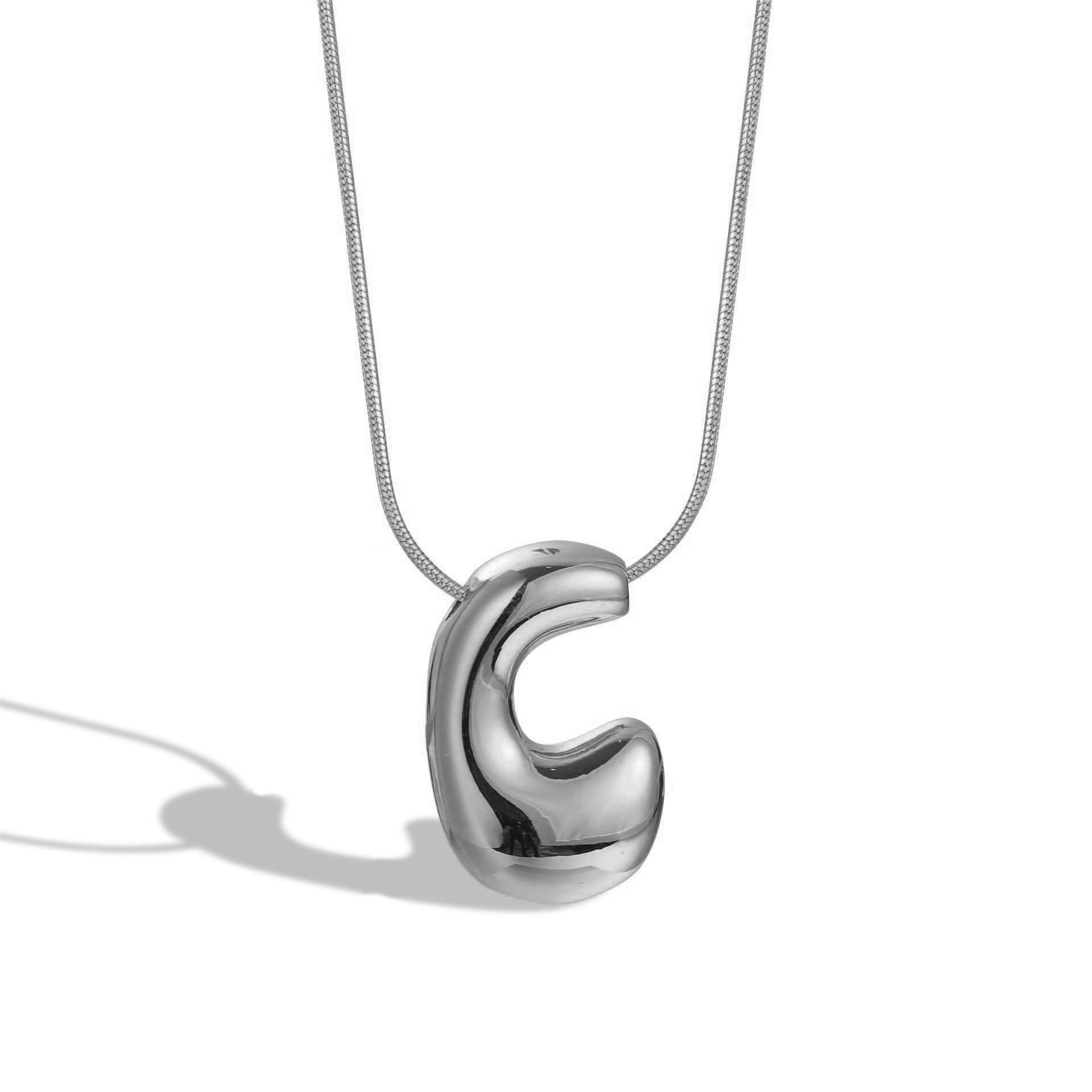 Brass Glossy Balloon English Letter Pendant Necklace 59072edd 5987 4b31 b973 85c8987e31c3