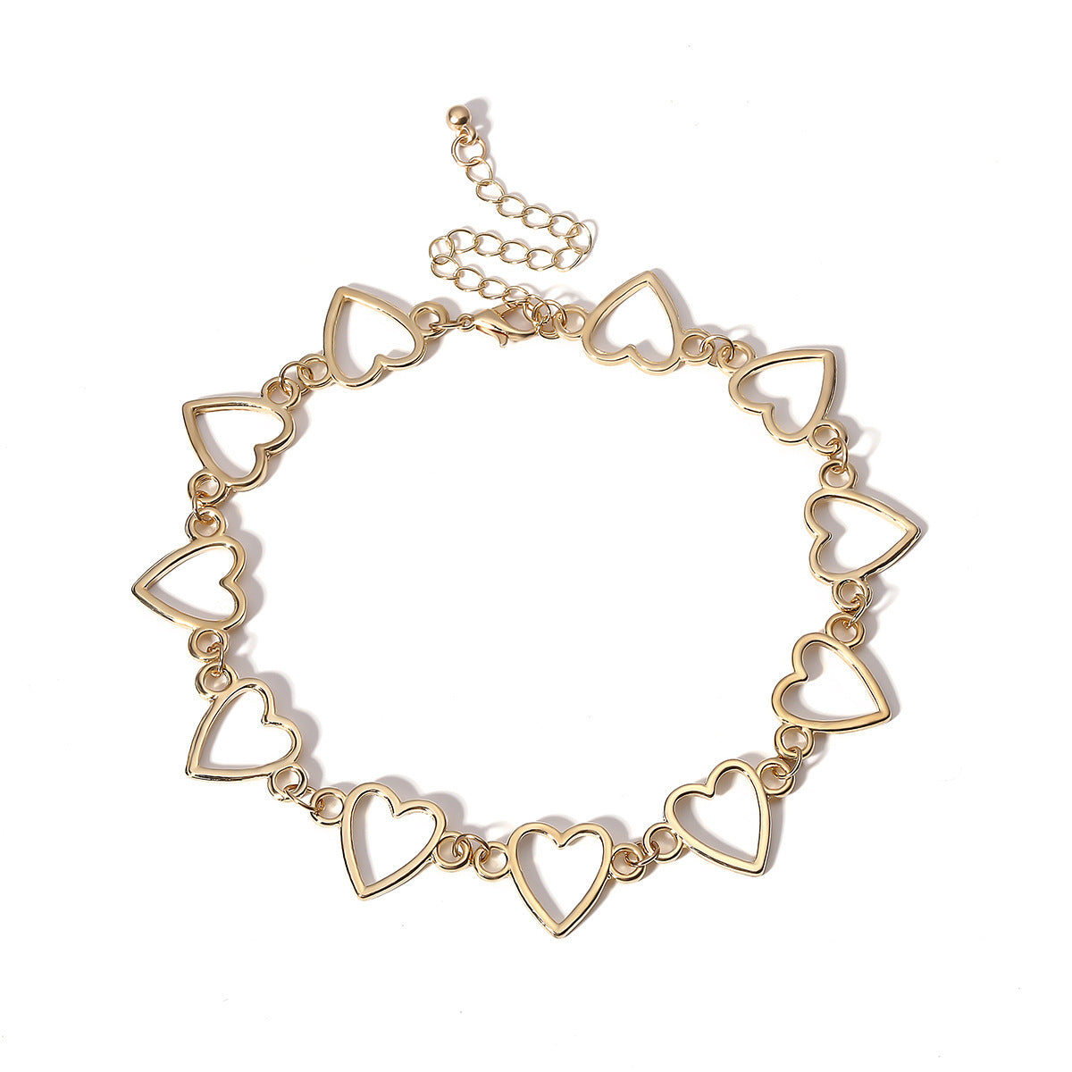 Temperament Geometric Personality Accessories Simple Hollow Love Single Layer Necklace 590839681194