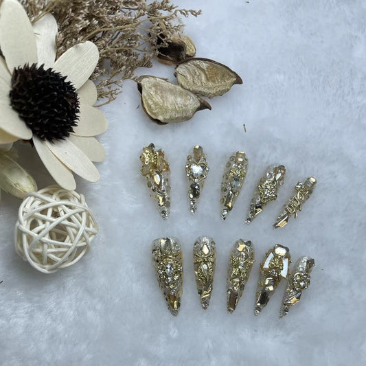 Handmade Wear Nail Luxury Elegant Advanced Heavy Industry Long Manicure 5917681b 780d 4685 9e49 de4a01a8ee91