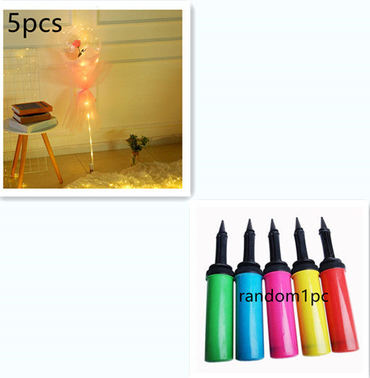 LED Luminous Balloon Rose Bouquet Transparent Bobo Ball Rose 592938319084