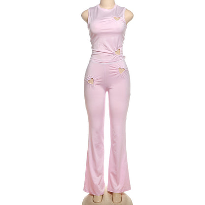 Women's Personality Fashion Solid Color Simple Set