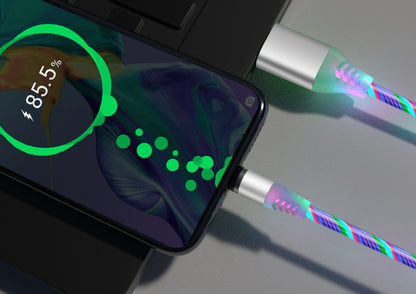 Compatible with Apple, Flowing Ligh Magnetic Streamer Data Line Cable for Iphone Android Typec - 图片 4