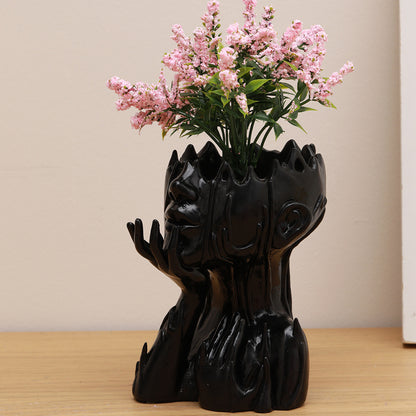 Resin New Goddess Head Flower Pot Home Garden Decoration Melting Woman Medusa Face Flower Pot Garden Decoration Ornaments 594