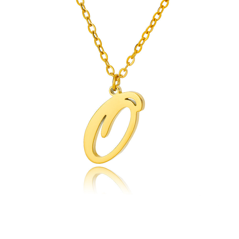 Stainless Steel 26 English Letter Necklace 594d1ce5 1386 4a95 a8c6 54ddbe4e65e9