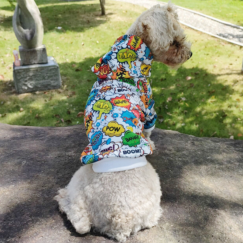 Dog clothes net red same graffiti print pet clothes letter pet Hoodie 595ac657 63c2 4656 8d05 b47eaf3eed96