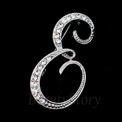 English letter brooch with diamonds 597858985572
