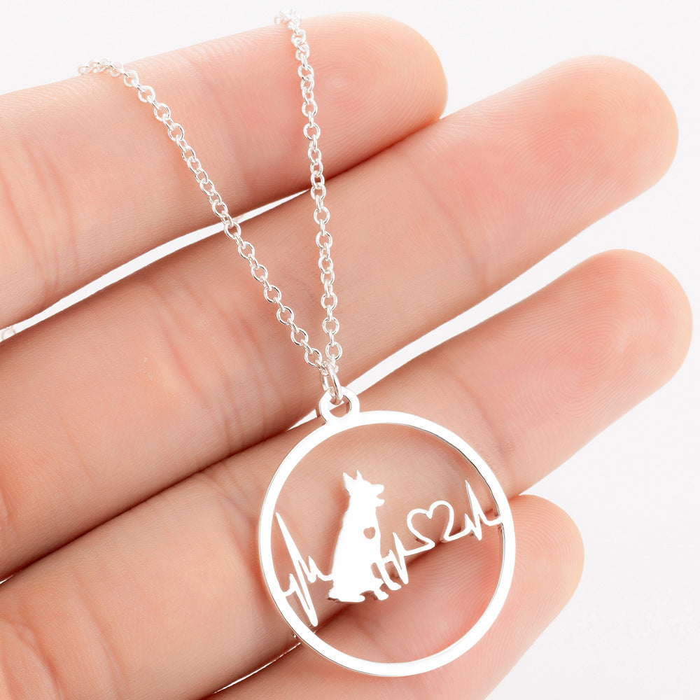 Pet Dog Footprints Paw Necklace  Necklaces 598049546094