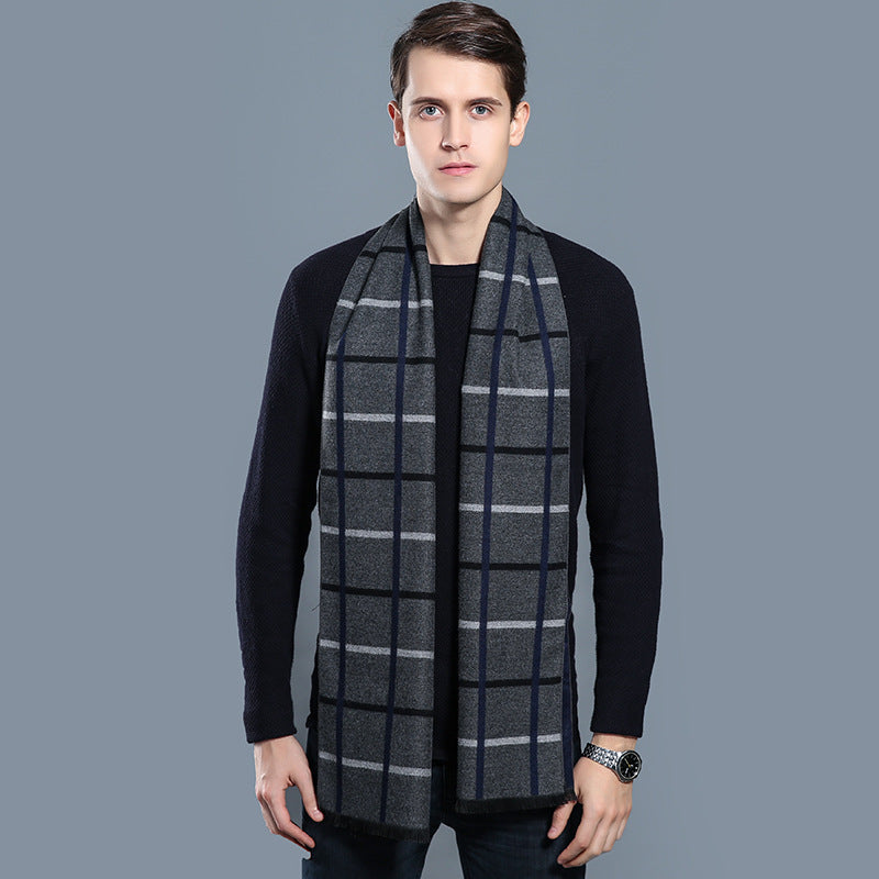 Simple Plaid Warm Keeping Artificial Cashmere Scarf 5983c1ea 8c22 4374 8572 c4575288bdf0