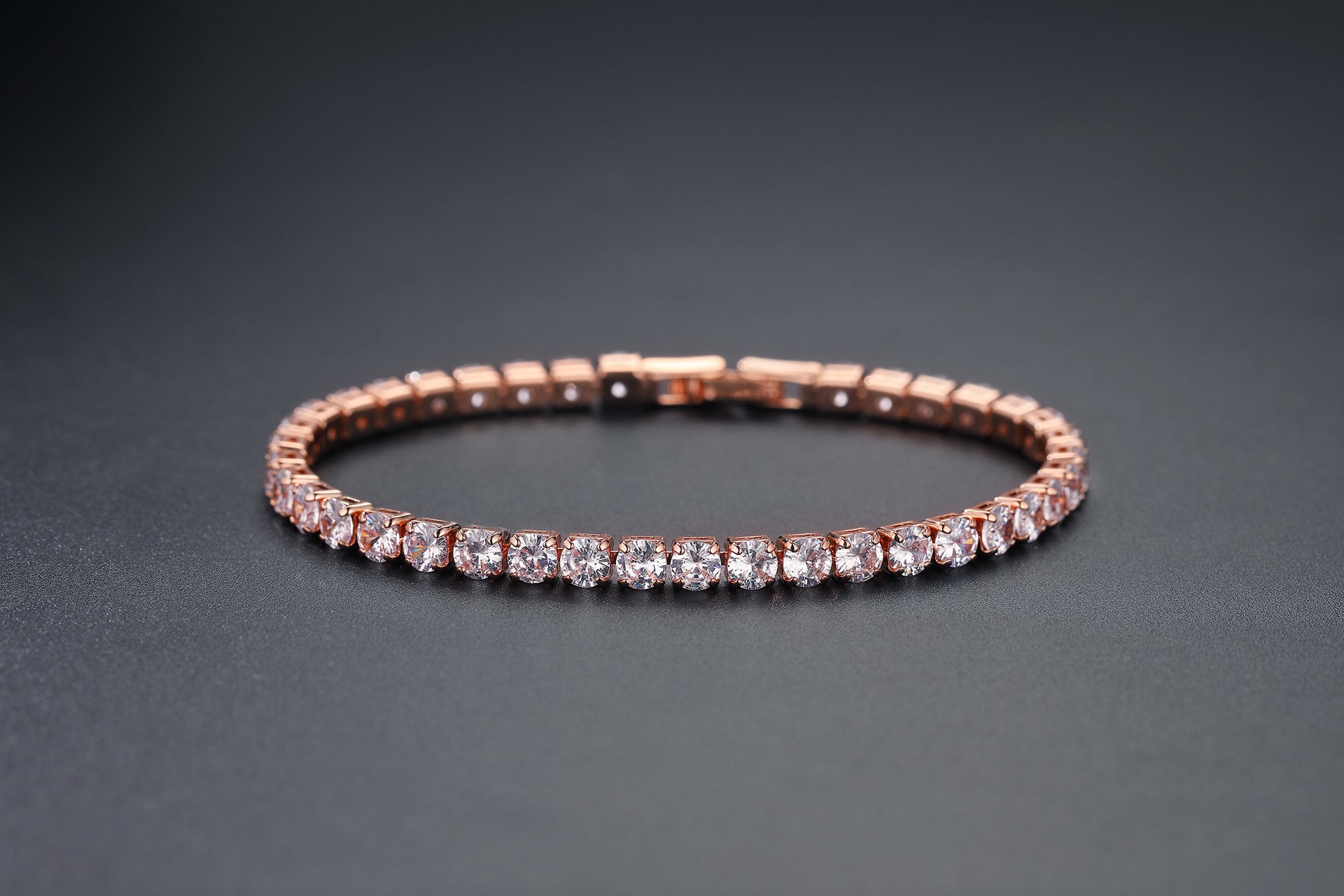 Fashion Color 4.0 Round Zircon Single Row Diamond Bracelet 598dc906 f2cc 444c 9dc9 de03e7f25def