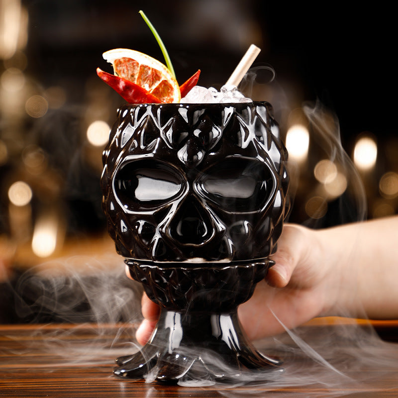 Bar Personality Special Ceramic Cup Tiki Pineapple Cup Dark Octopus Hawaiian Style Molecular Cocktail Cup 59a3ba81 1e25 48ca 