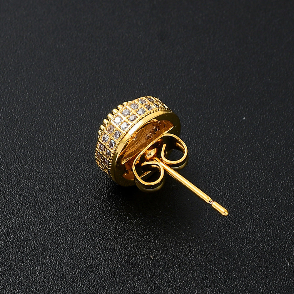 Round Full Zircon Hip Hop Personality Earrings Men And Women Trendy Diy Earrings 59c61cfb 1541 48a9 a9b3 4f7a17eb615c