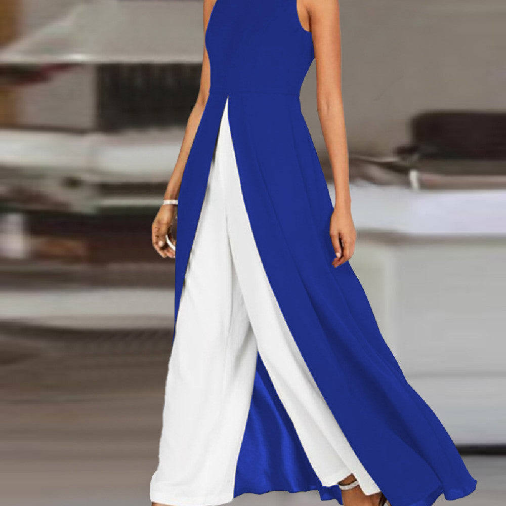 Contrast Color Black Round Neck Jumpsuit 59d09c23 8d1f 4551 9789 0aeb6087b905 4acd695f 5b5d 4c08 9b07 73d639dc3a0a