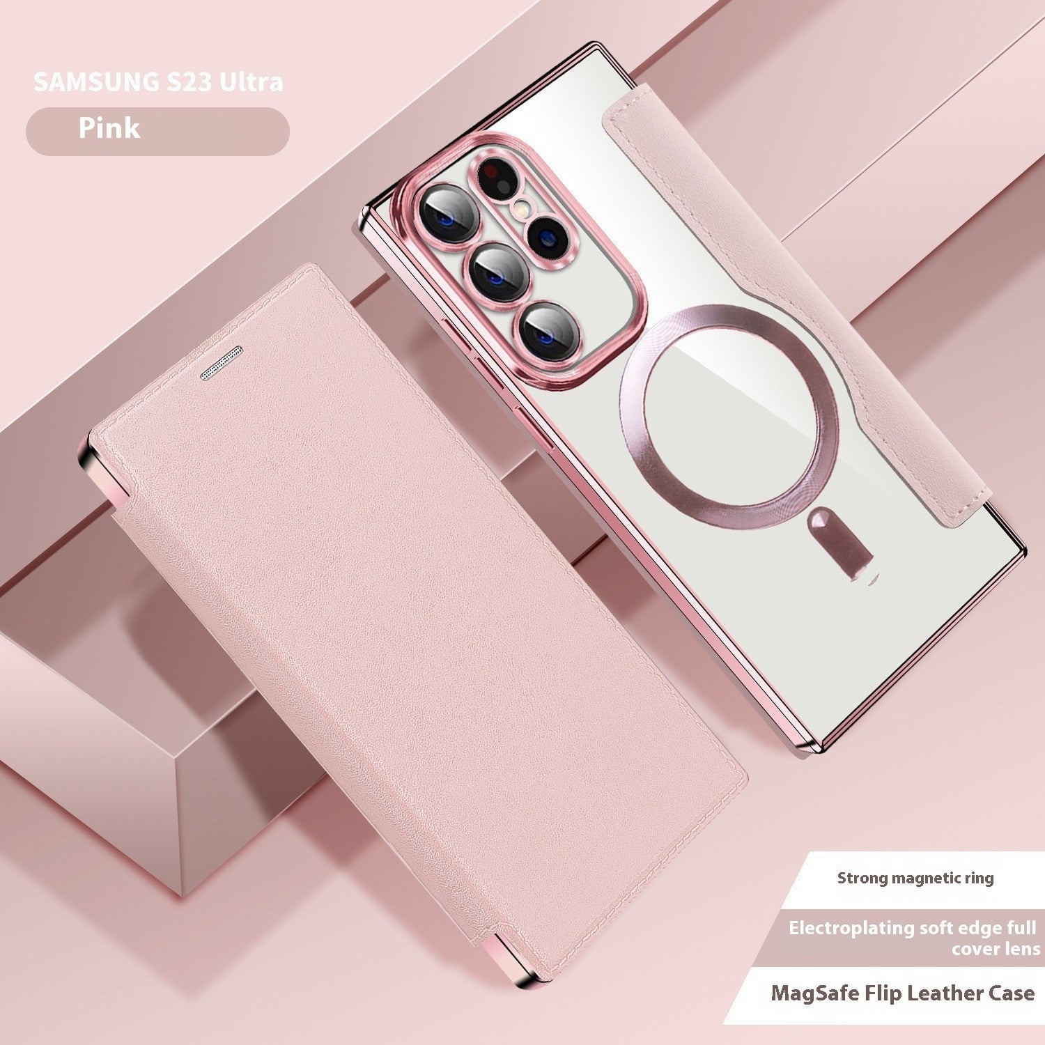 Electroplated Wireless Magnetic Business Flip Leather Case - 图片 6