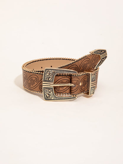 Retro Pattern PU Belt Western Style Women's Belt 59d7bed4 5acf 4d05 ab5e 85eb21b24f0c