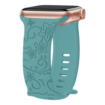 New Laser Carving Embossed Brocade Flower Butterfly Clasp Silicone Strap 59e723ba 59aa 41d6 8edd ef0bc191a323 50586bce dc9e 4