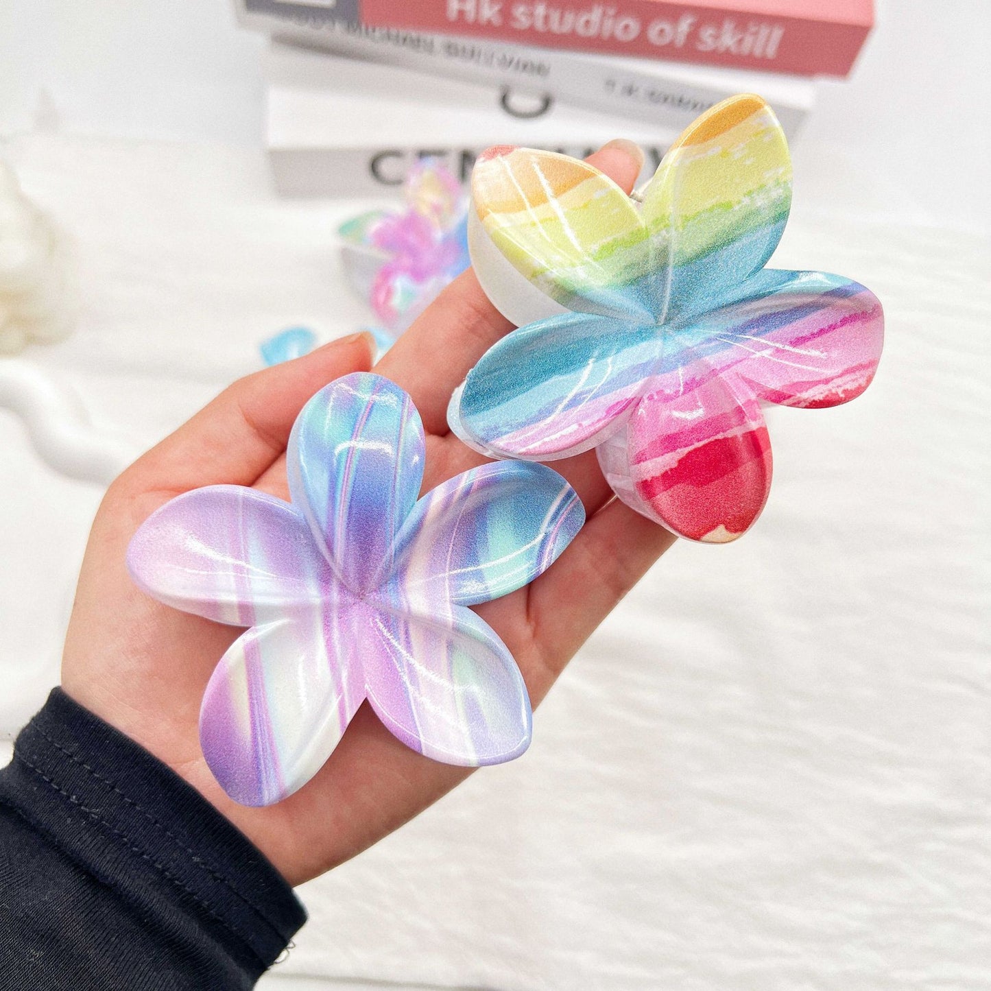 Color Blooming Plumeria Rubra Grip Dopamine Girl Back Head Hair Clip 5a3a060d 3b45 486b 857d 2ae801a695cf
