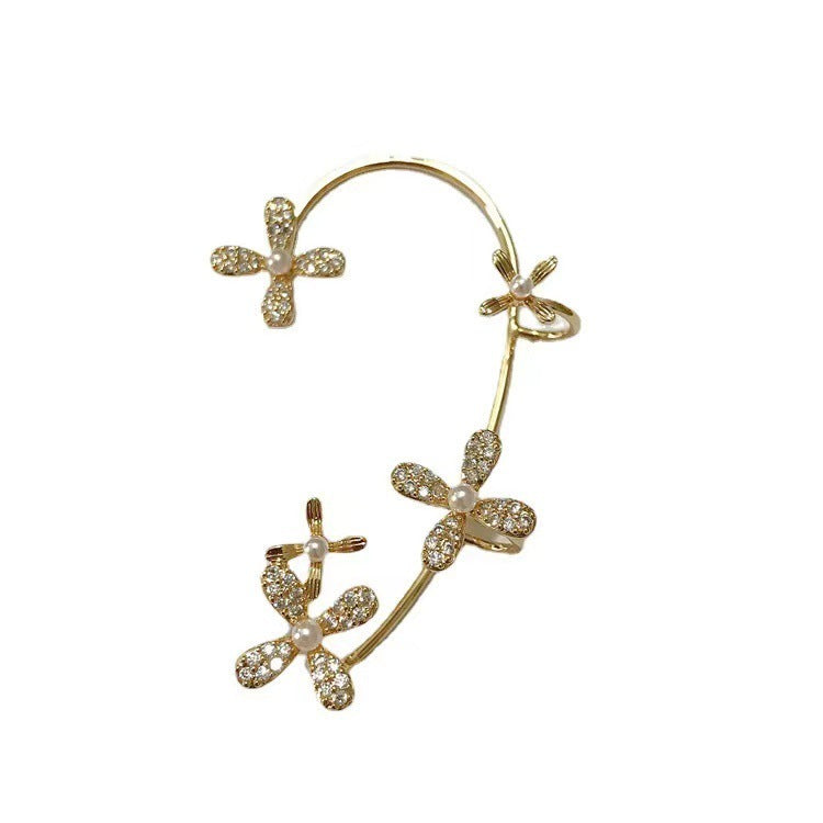 Fashion Gold Metal Butterfly Ear Clips Sparkling Zircon Without Piercing Ear Cuff Clip Earrings For Women Jewelry Gift 5a3bf0