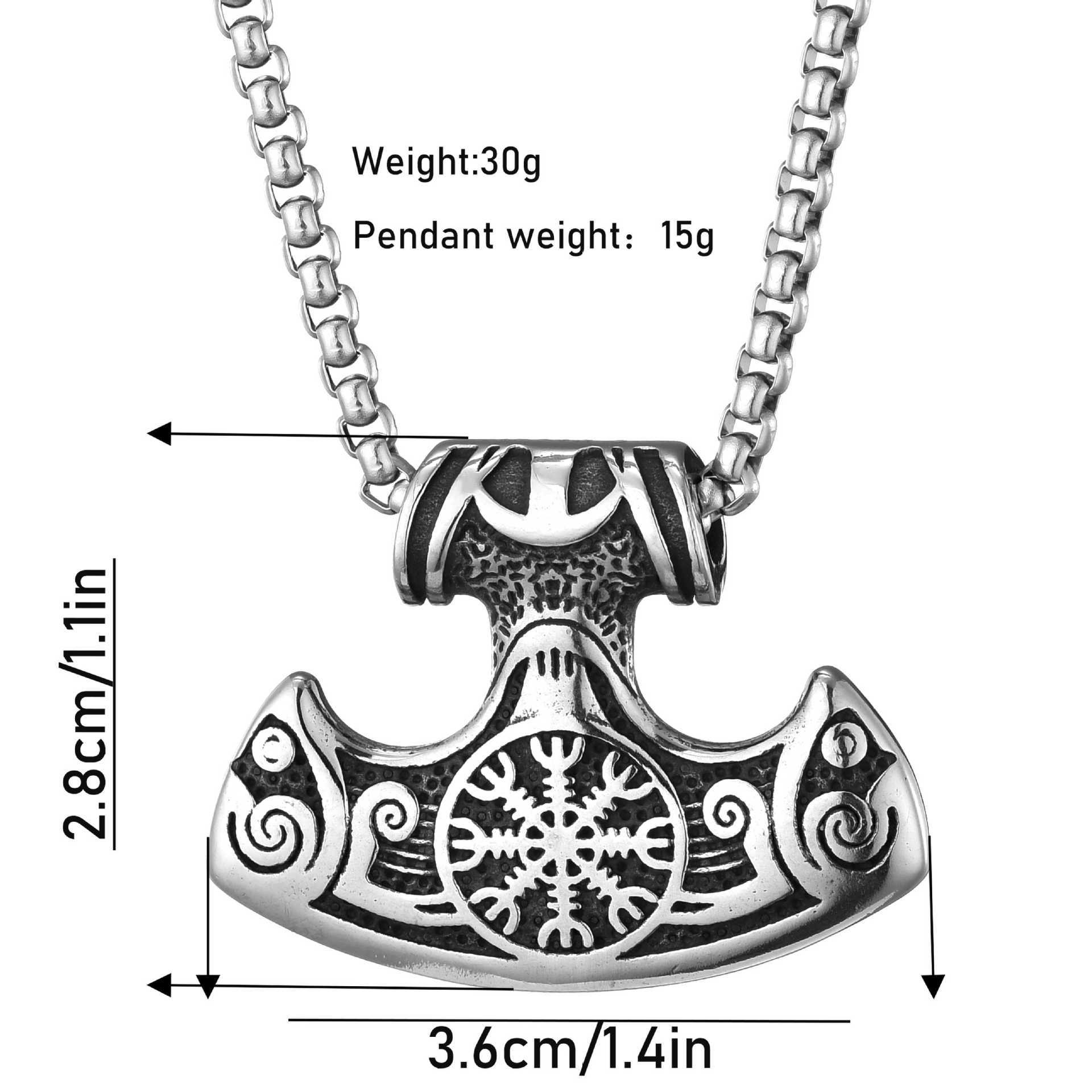 Viking Boat Snow Pattern Hammer Pendant Necklace 5a3d84a5 7484 4dd3 a176 03693efbfbfa