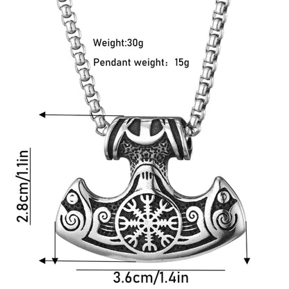 Viking Boat Snow Pattern Hammer Pendant Necklace 5a3d84a5 7484 4dd3 a176 03693efbfbfa