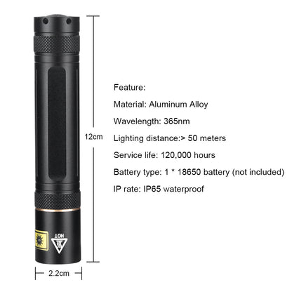 Y36 365nm 8006 365nm UV Fluorescent Agent Detection Woods Lamp Flashlight 5a82244c 8640 4420 832c 06964550a64c