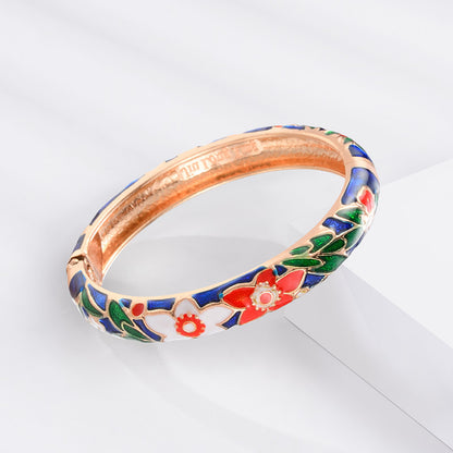Blue Vintage Carved Flower Bracelet 5a8585e7 926f 44c5 8d6f 54e704bfb22a