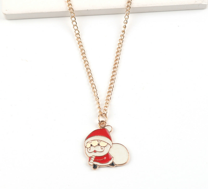 Christmas Necklace Cute Cartoon Santa Claus Snowman Elk Pendant Necklace Xmas New Year Festival Ear Jewelry Gifts 5a981dcd 09