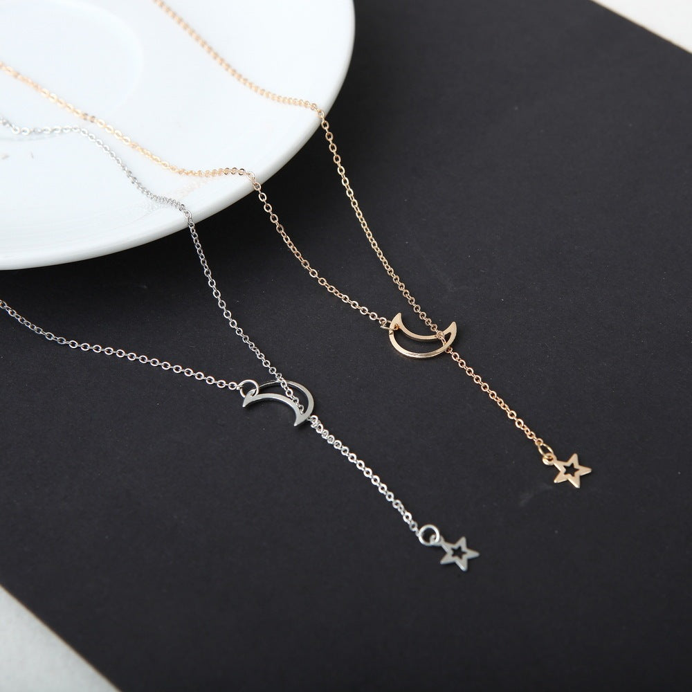 Moon Star Necklace Clavicle Chain Short Necklace 5ada6948 2f67 4b8b 86ff 28f5d27ea270