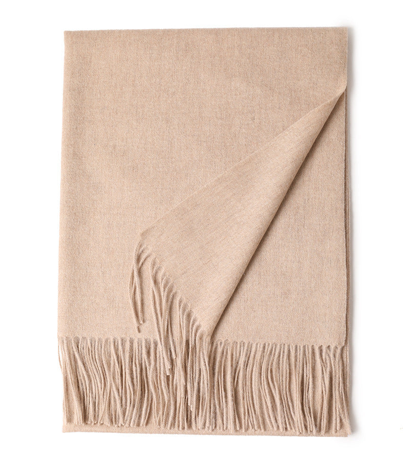 New Solid Color Wool Long Beard Warm Tassel Scarf Thick 5addd89e 3f2e 4d87 abed a7626387e44c