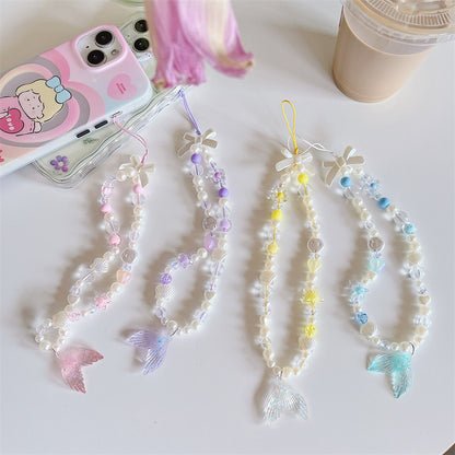 INS Wind Bow Fishtail Phone Case Bracelet Beaded Strap 5ae1bc1c 88ac 4f5b bfa9 11dcf0cca556