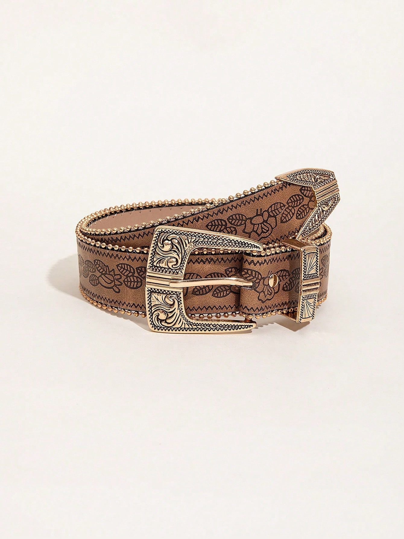Retro Pattern PU Belt Western Style Women's Belt 5ae39bb8 598d 4dfa 8a15 80e081f22934
