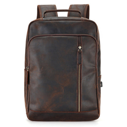 Backpack Men's Crazy Horse Leather Large Capacity 5aec06c9 51aa 4934 a604 2a8f513e4db4