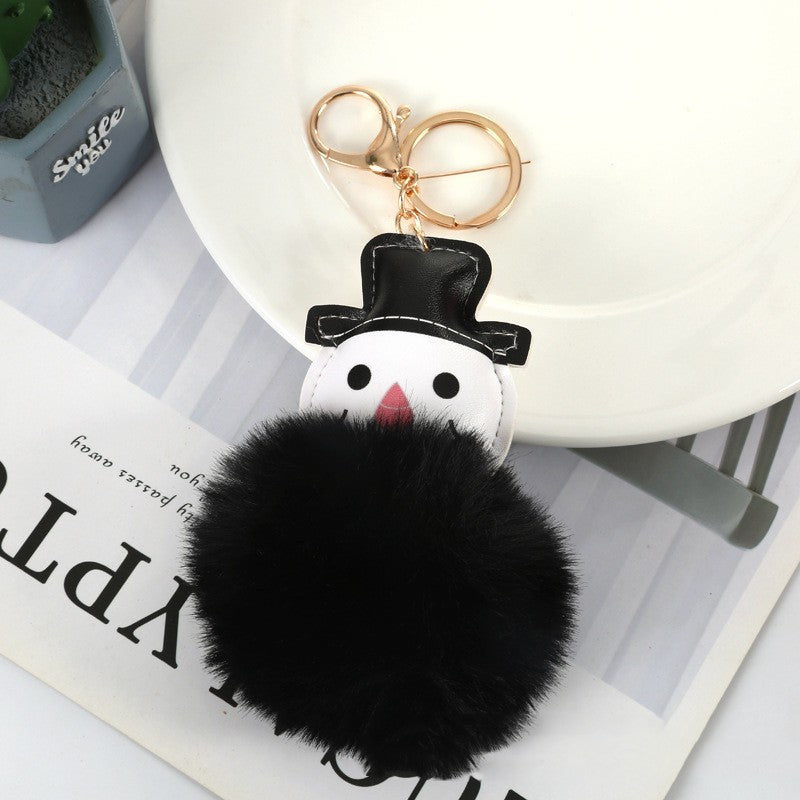 Stall Cute Snowman Fur Ball Keychain Pendant 5af2cee4 1619 48a7 a3db e4fc10746d64
