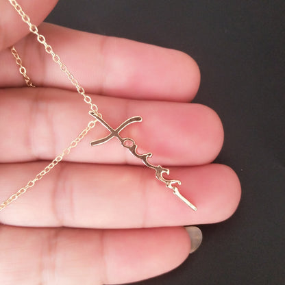 Fashion Gold Silver Color Letter Faith Cross Necklace 5b23ca4a b21e 4586 aff2 8be0d2804be9