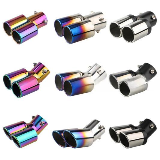 Automobile Universal Tail Double Muffler Stainless Steel Exhaust Pipe 5b32d0b8 d704 48a0 841e 271f0b525d2a