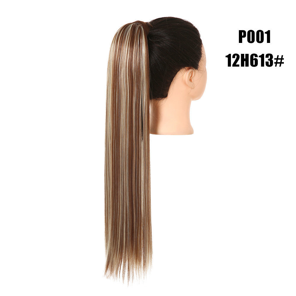 Long Straight Hair Ponytail High Temperature Matte Silk Velcro Winding Wig 5b94cb28 4d31 4c24 8196 82304695e439