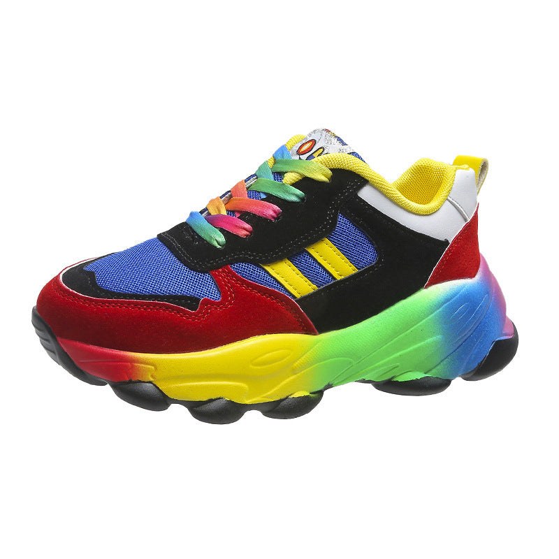 Women's Fashion Thick Bottom Colorful Front Lace-up Sneakers 5b9830ac bd4b 4f7f b2fe 973a6e21b6b4
