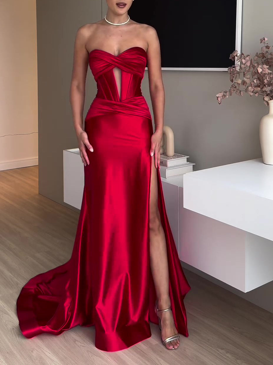 Tube Top Slit Red Extra Long Evening Dress 5bbc229c 66f8 4e7f 8009 6173dc7d78be 6fc3ef04 d625 44ca a955 585bf8c28fb4