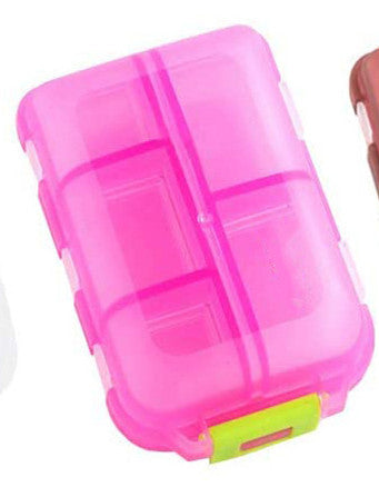 Travel Pill Organizer 10 Grid  Moisture Proof Pills Box For Pocket Purse Daily Pill Case Portable Medicine Vitamin Holder Con