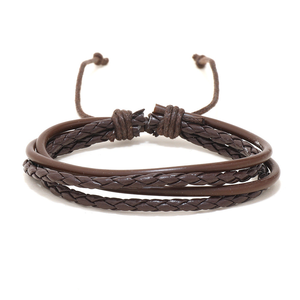 Mens Fashion Casual Multi-layer Leather Bracelet 5bccdf05 4124 4017 bab8 9667a43ac536