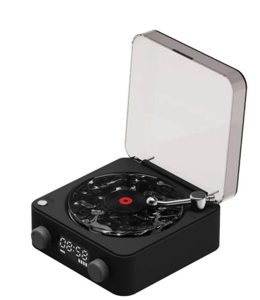 Retro Turntable Speaker Wireless Bluetooth-compatible 5.0 Vinyl Record Player Stereo Sound With White Noise RGB Projection La