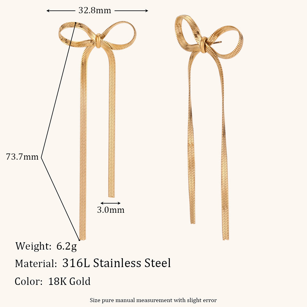 Women's Fashion Blade Chain Bow Earrings 5c008b46 2d65 487f 9871 727039682d13