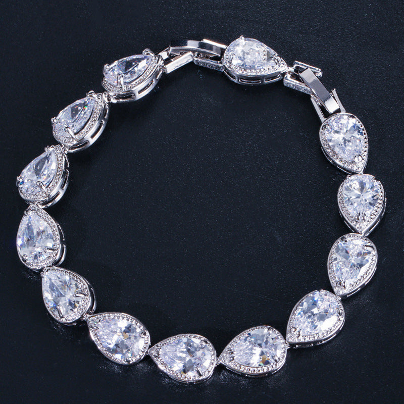 Fashion Drop-shaped Zircon Bracelet For Women