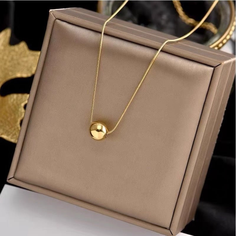 Women's Gold Small Round Beads Transfer Bead Necklace 5c03c278 d274 47dc 89a0 895c35ef106b