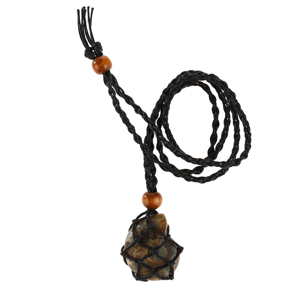 Labradorite Natural Stone Pendant Wrap Braid Necklace Macrame 5c0bd318 f6b7 4289 b3bb ee4fc1322026