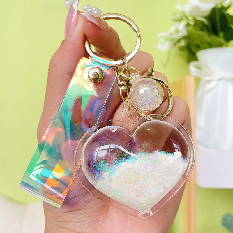 Creative Oil Quicksand Heart Keychain 5c360549 2bea 45cc 865a bca2f2b20d72