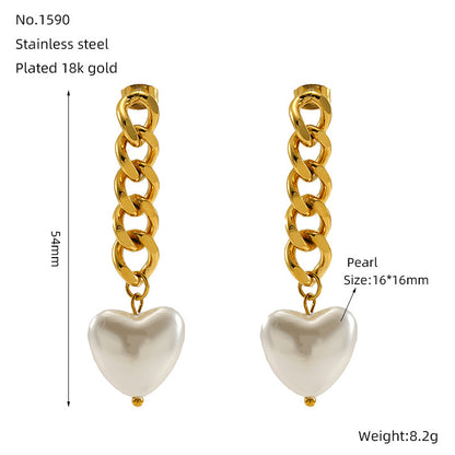 Chain Love Heart Earrings Women's Fashion Simple 5c3dae56 a800 4083 a7bf 9c829c7b9069