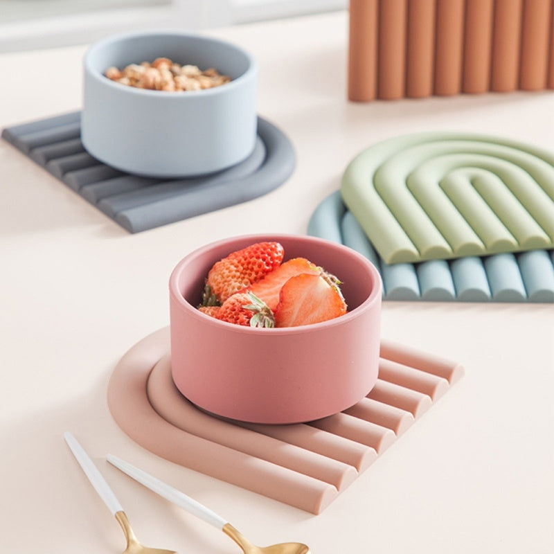 Rainbow Silicone Heat Insulation Pad Dining Table Heat Resistant And High 5c4a2b93 11c9 4a89 a33e bece9a442e67