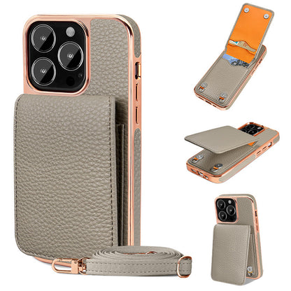 Litchi Pattern Wallet Lanyard Phone Case For 14 5c4a3e83 6bf0 4a6a a627 92bd99bf5da4