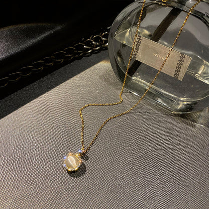 Rotatable Opal Titanium Steel Necklace Female Wild Simple Clavicle Chain 5c50a22b c877 4d3b b8f0 27c10dbaab79
